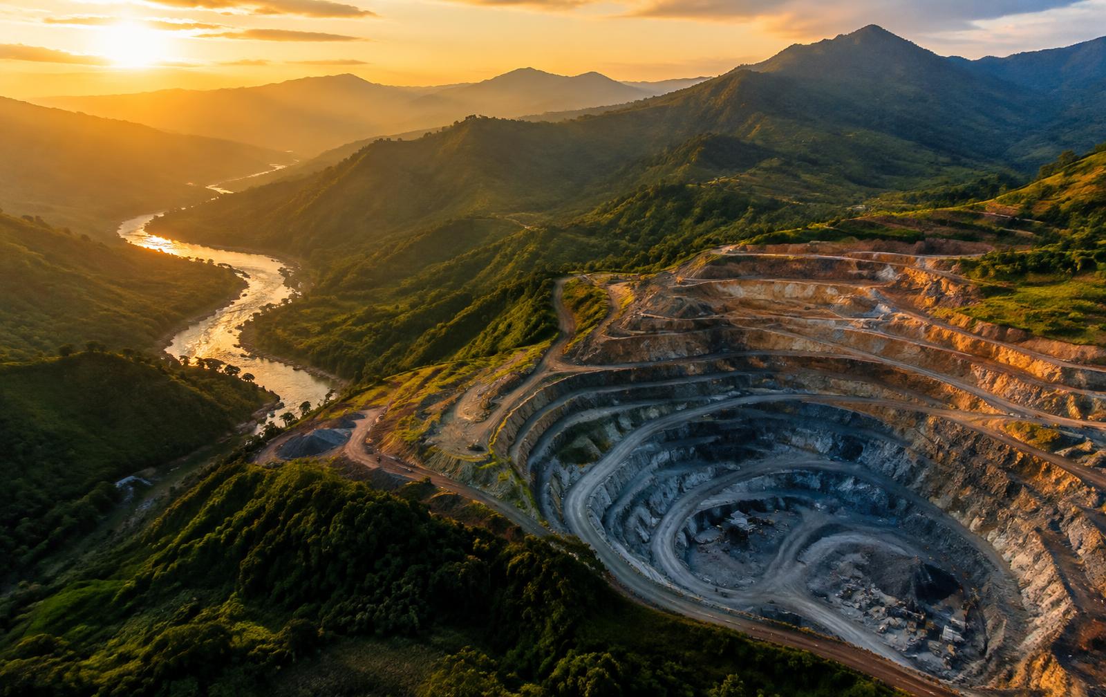 Open-pit mine in the Colombian Andes